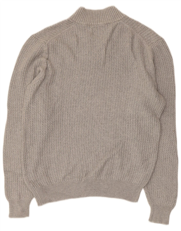 Massimo Dutti Womens Turtle Neck Jumper Sweater UK 16 Large Grey Cotton