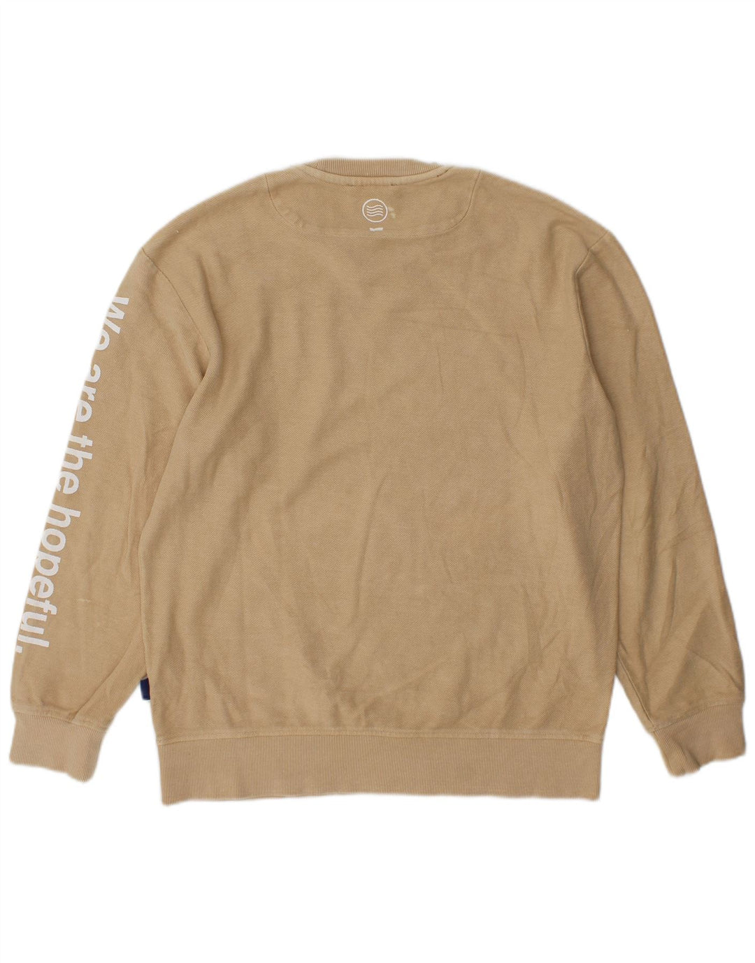 Gas Mens Graphic Sweatshirt Jumper Medium Beige Cotton