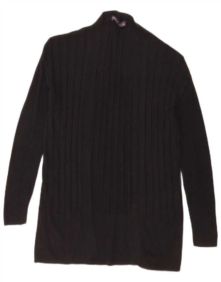 Marks & Spencer Womens Open Cardigan Sweater UK 10 Small Black Striped