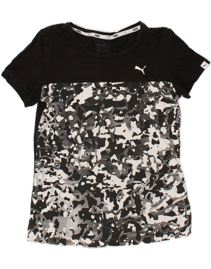 PUMA Boys T-Shirt Top 13-14 Years Black Camouflage Cotton | Vintage Puma | Thrift | Second-Hand Puma | Used Clothing | Messina Hembry 