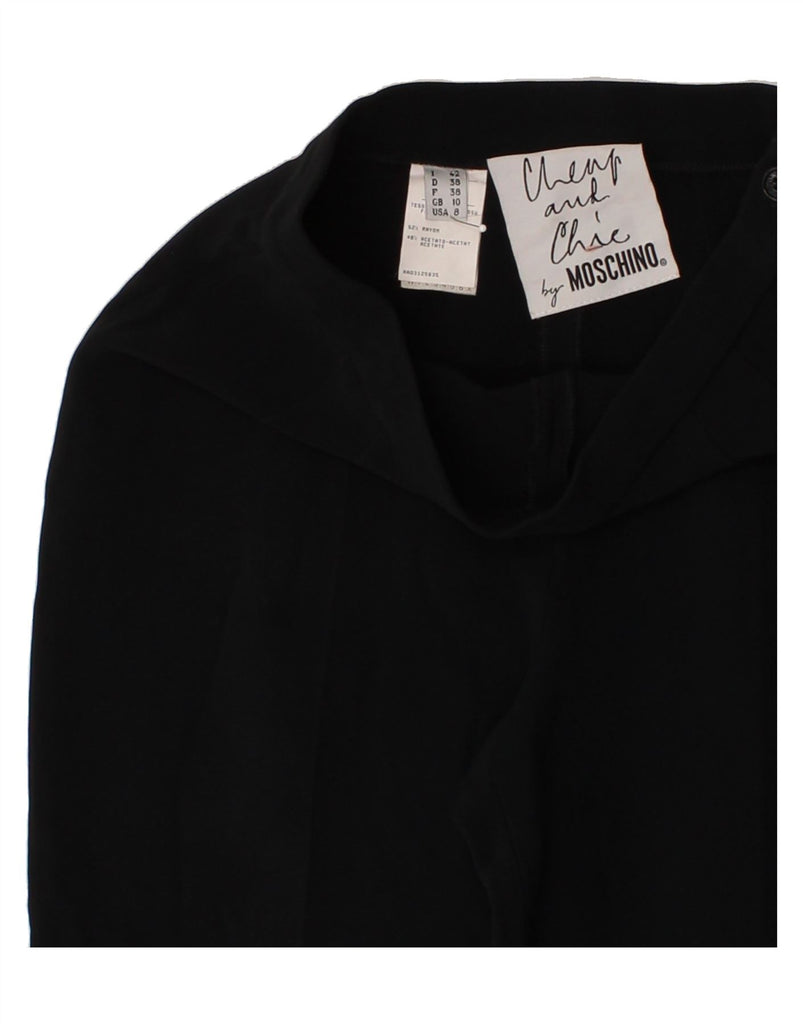 MOSCHINO Womens High Waist Casual Trousers UK 10 Small W24 L25 Black Vintage Moschino and Second-Hand Moschino from Messina Hembry 