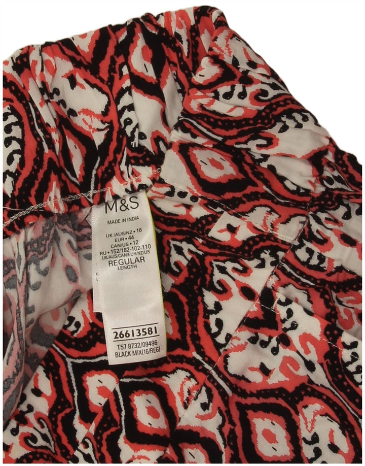 Marks & Spencer Womens Cropped Trousers UK 16 Large W34 L24 Multicoloured