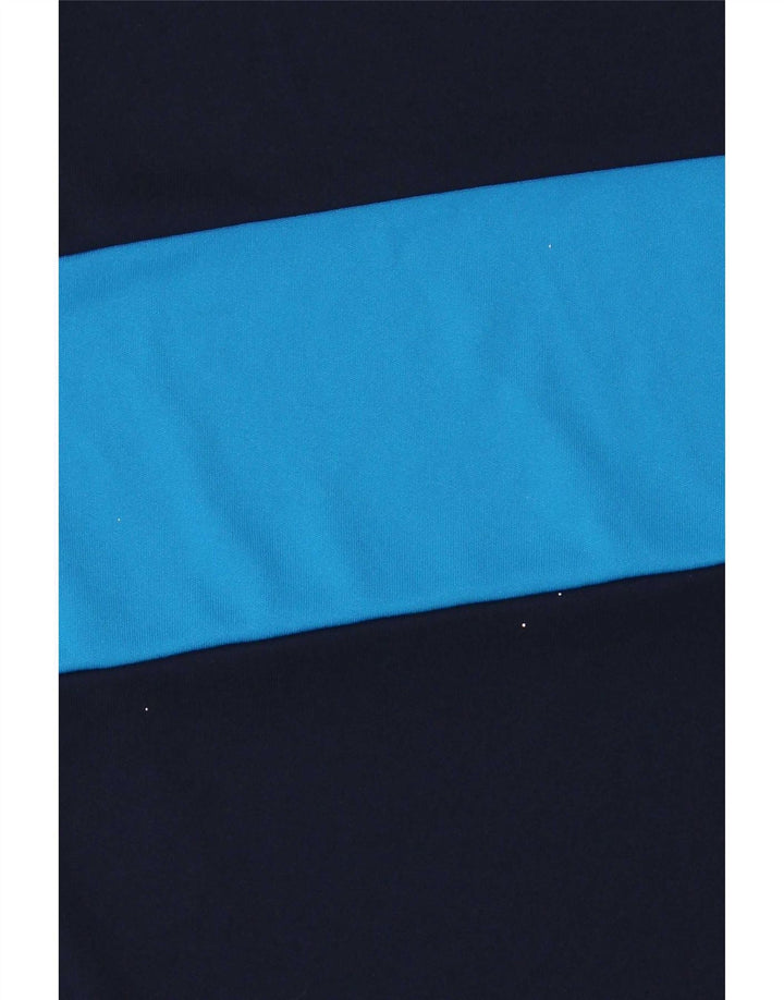 Adidas Boys T-Shirt Top 13-14 Years Navy Blue Colourblock Polyester