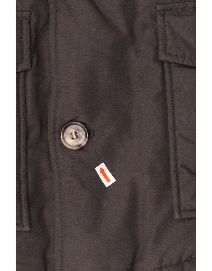 WOOLRICH Boys Hooded Padded Coat 9-10 Years Black Cotton