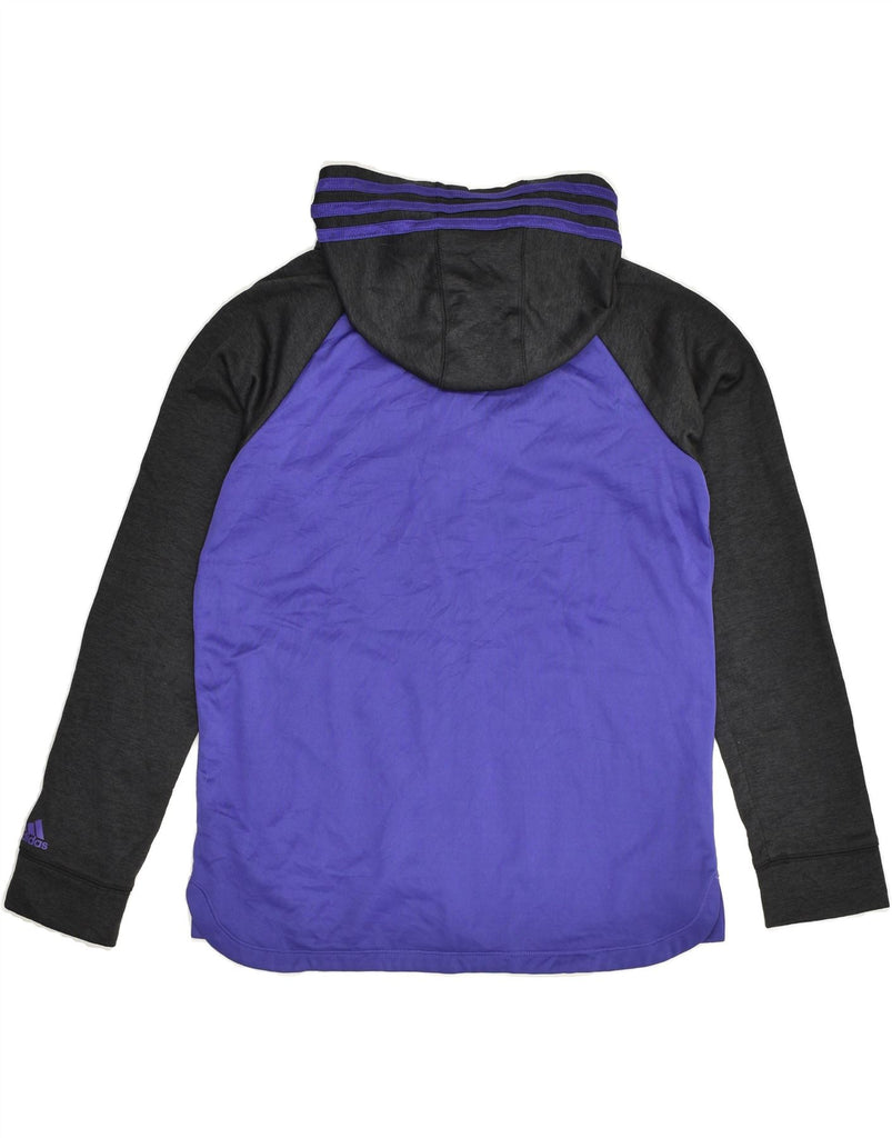 ADIDAS Girls Graphic Zip Hoodie Sweater 14-15 Years XL Purple Colourblock | Vintage Adidas | Thrift | Second-Hand Adidas | Used Clothing | Messina Hembry 