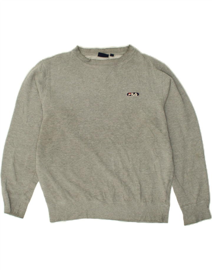 FILA Mens Sweatshirt Jumper Medium Grey Cotton | Vintage Fila | Thrift | Second-Hand Fila | Used Clothing | Messina Hembry 