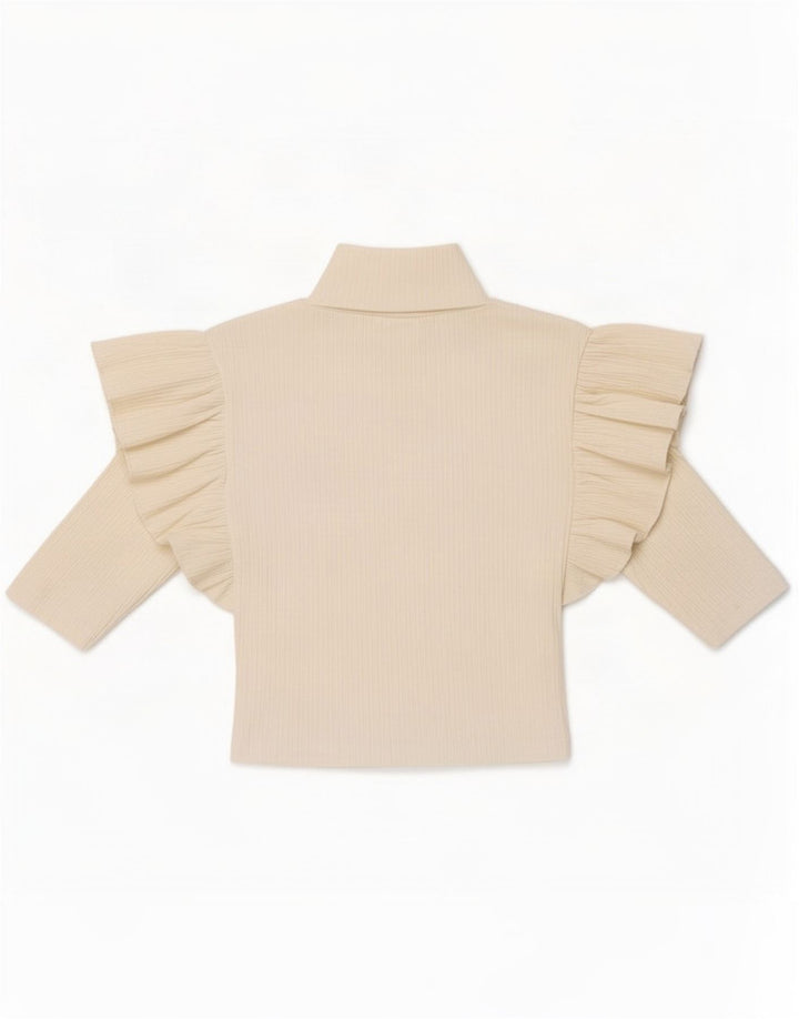 Zara Womens Crop Top 3/4 Sleeve UK 8 Small White
