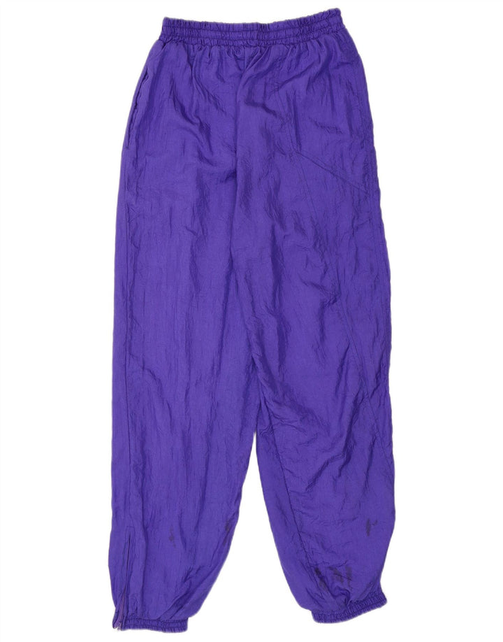 Vintage Mens Tracksuit Trousers Joggers Medium Purple Nylon