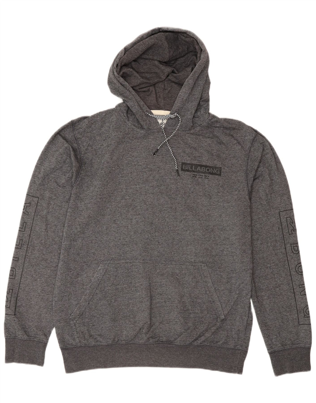 Billabong Mens Tailored Fit Graphic Hoodie Jumper Medium Grey Flecked