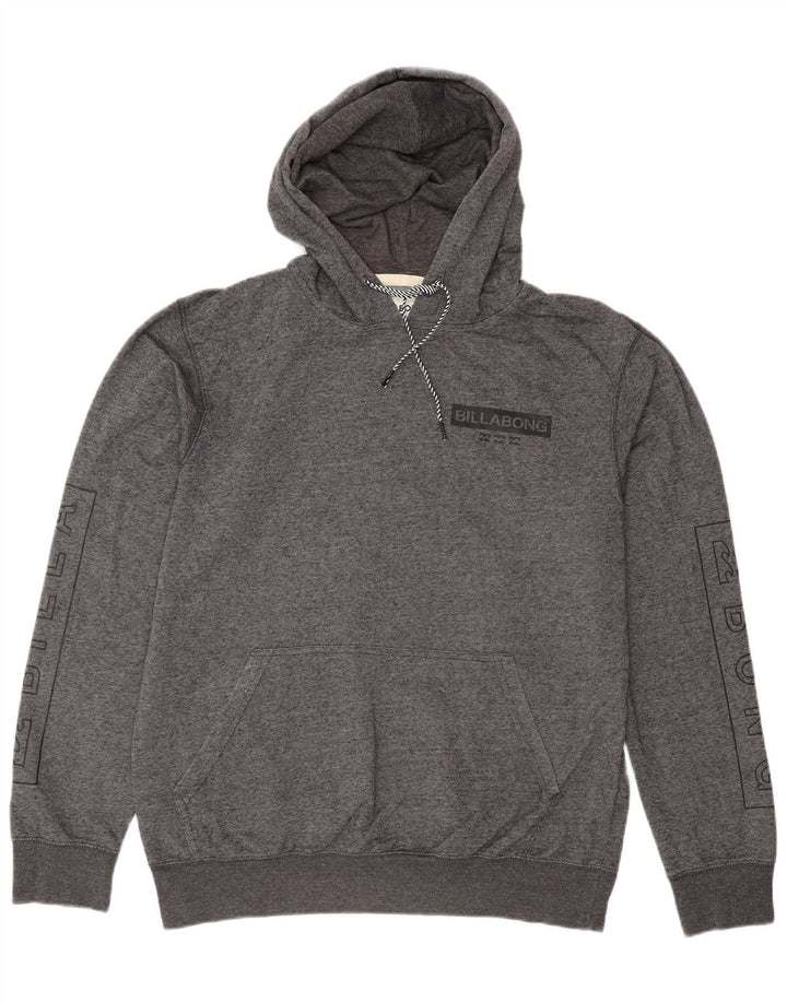 Billabong Mens Tailored Fit Graphic Hoodie Jumper Medium Grey Flecked