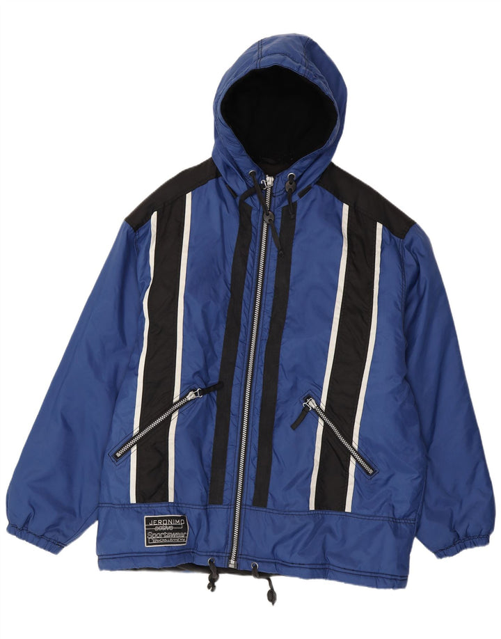 Jeronimo Mens Hooded Windbreaker Jacket UK 44 2XL Blue Colourblock Nylon