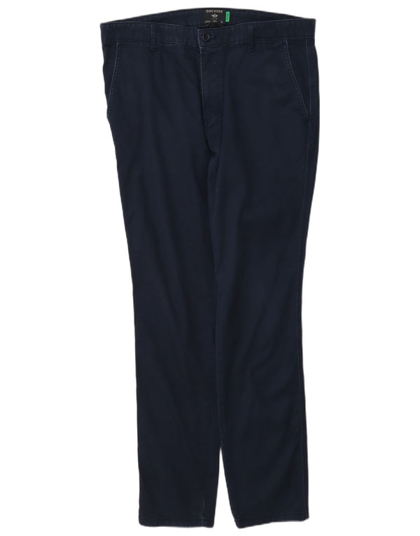 Dockers Mens Slim Chino Trousers W33 L32 Navy Blue Cotton