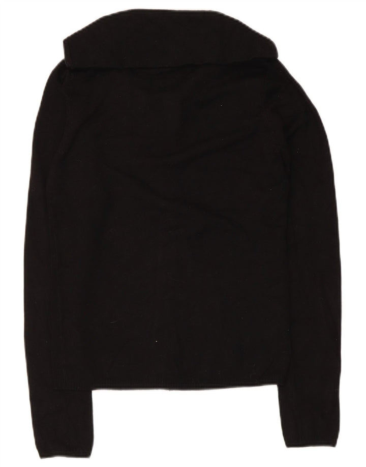 Zara Womens Cardigan Sweater UK 12 Medium Black Rayon