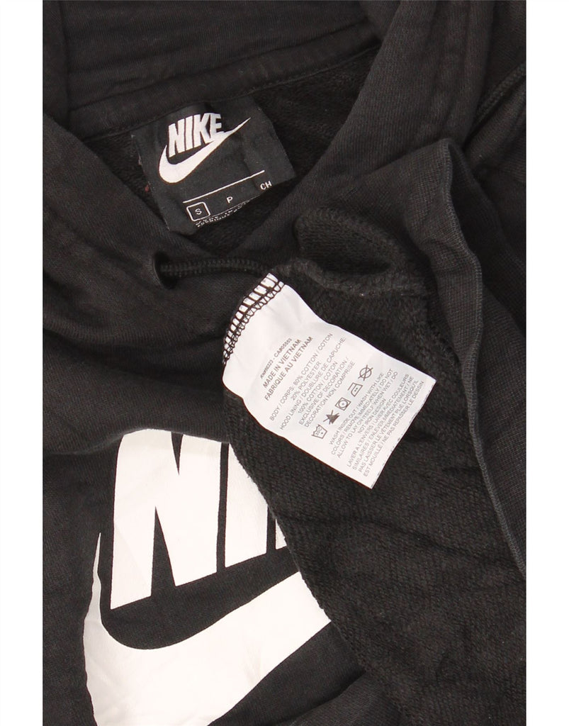 NIKE Womens Oversized Graphic Hoodie Jumper UK 10 Small Black Cotton Vintage Nike and Second-Hand Nike from Messina Hembry 