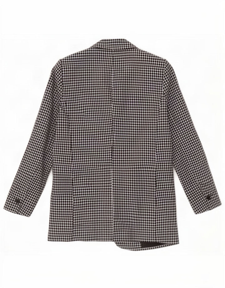 Zara Womens 1 Button Blazer Jacket EU 40 Medium Black Gingham