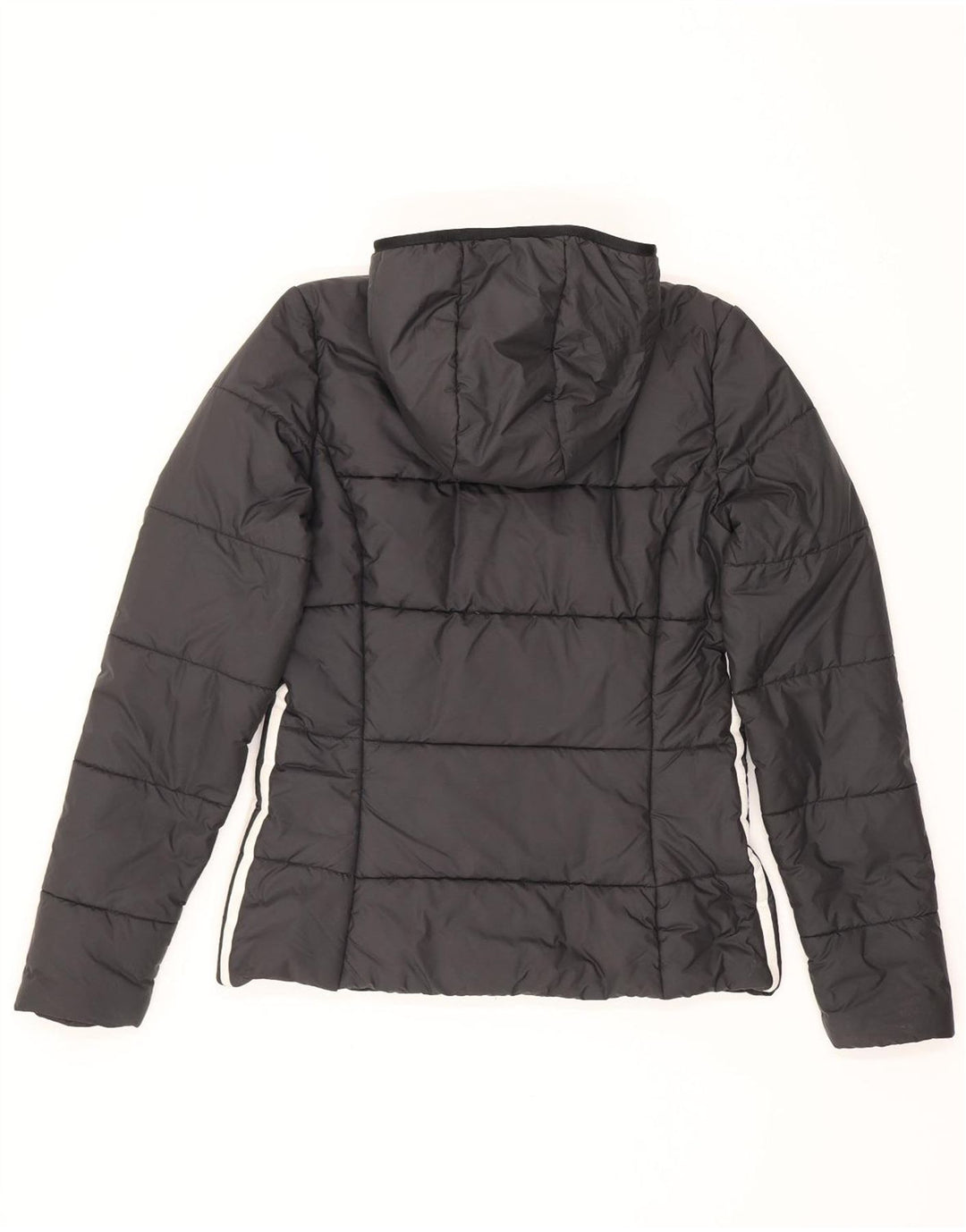 Adidas Womens Hooded Padded Jacket UK 10 Small Black Polyester
