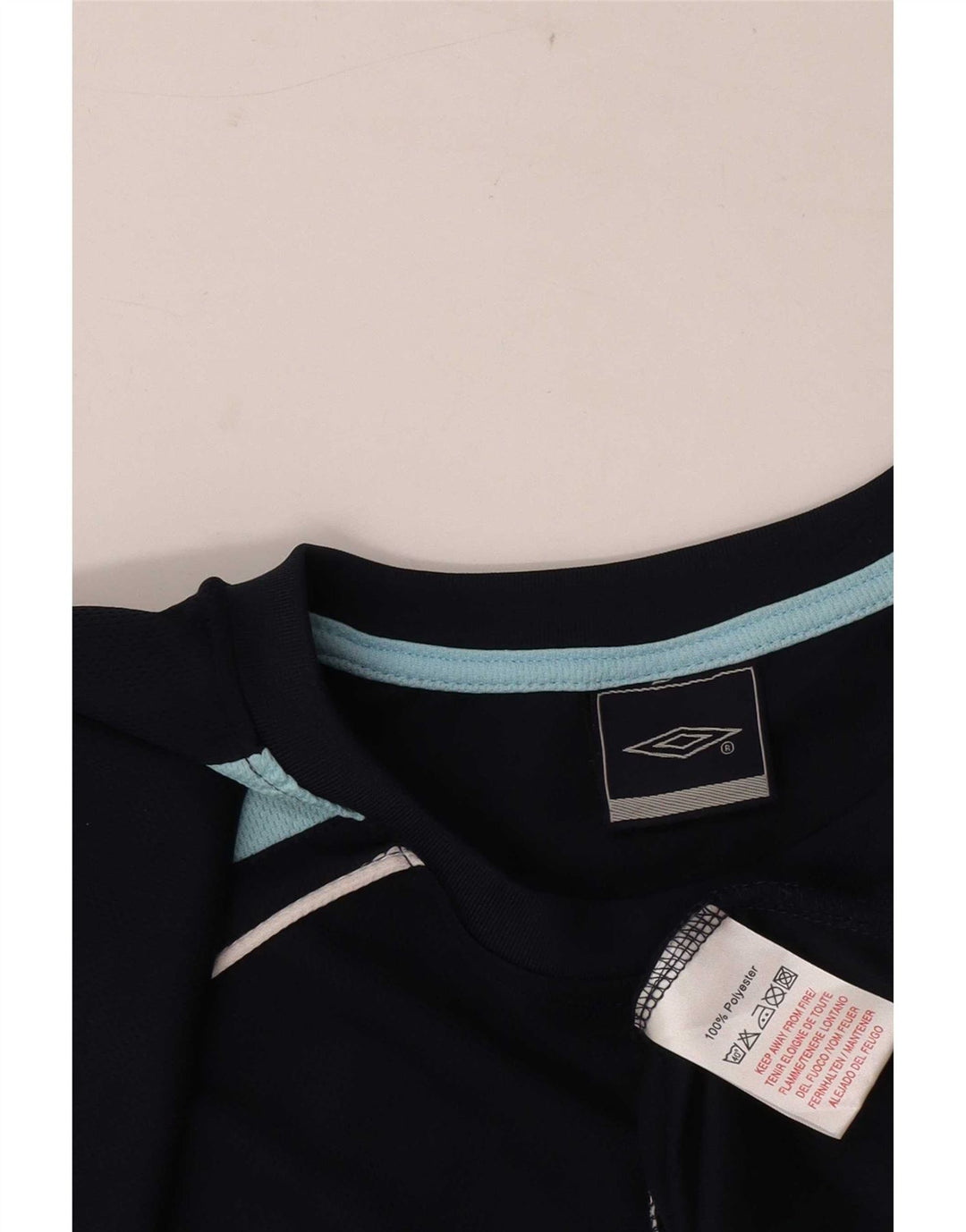 Umbro Mens Graphic T-Shirt Top Large Navy Blue Colourblock Polyester