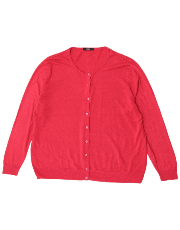 Marks & Spencer Womens Cardigan Sweater UK 22 3XL Pink Acrylic