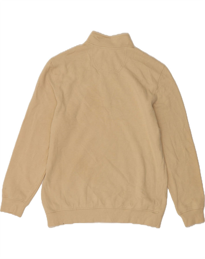 IZOD Mens Salt Water Zip Neck Sweatshirt Jumper Large Beige Cotton Vintage Izod and Second-Hand Izod from Messina Hembry 