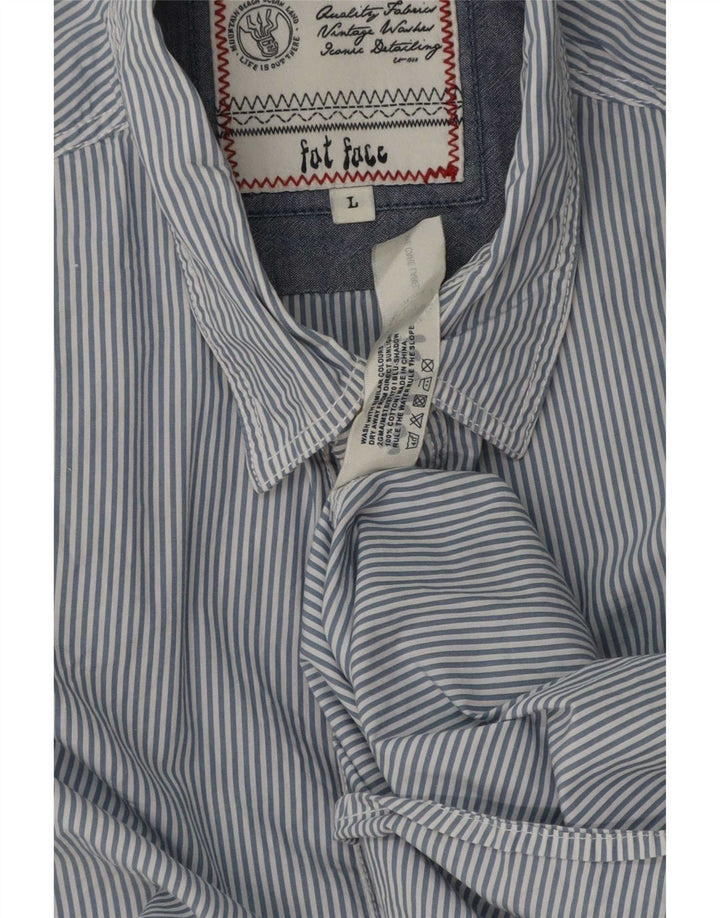 Fat Face Mens Shirt Large Blue Pinstripe Cotton
