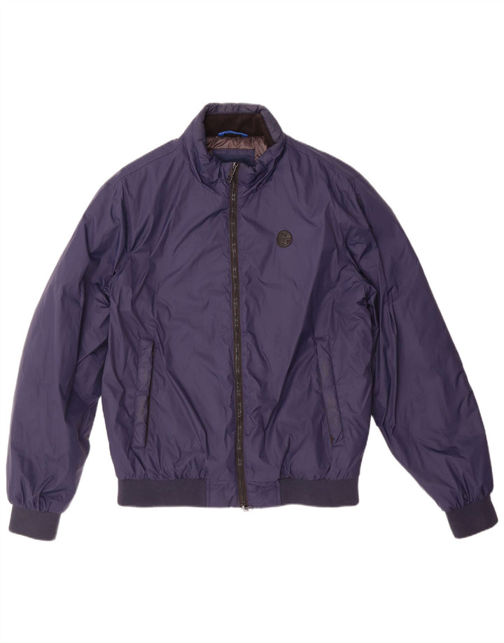 North Sails Mens Bomber Jacket UK 38 Medium Navy Blue Polyamide