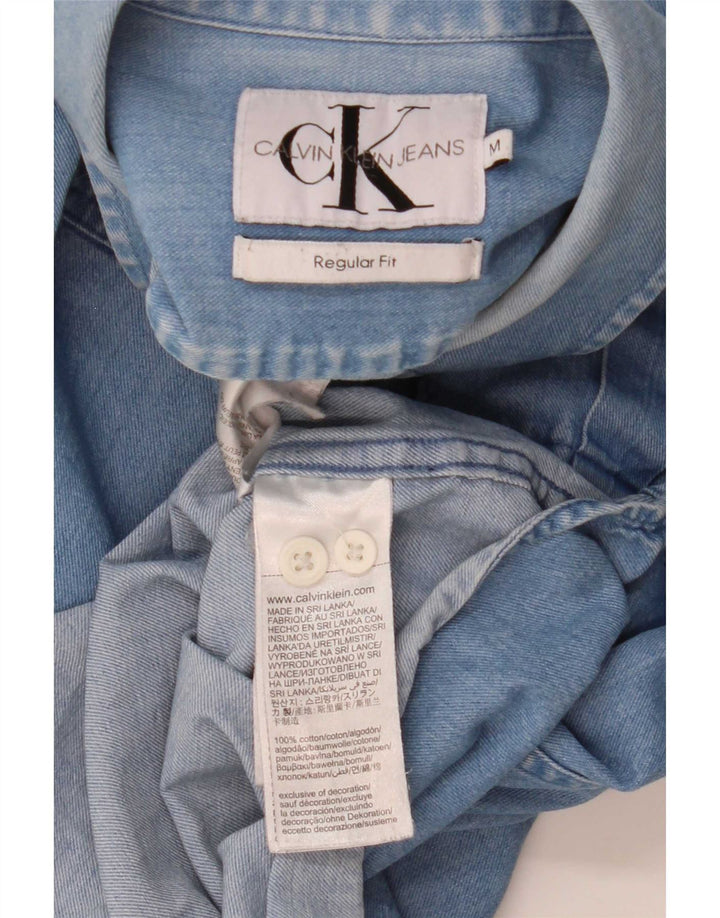 Calvin Klein Jeans Mens Regular Fit Denim Shirt Medium Blue Cotton