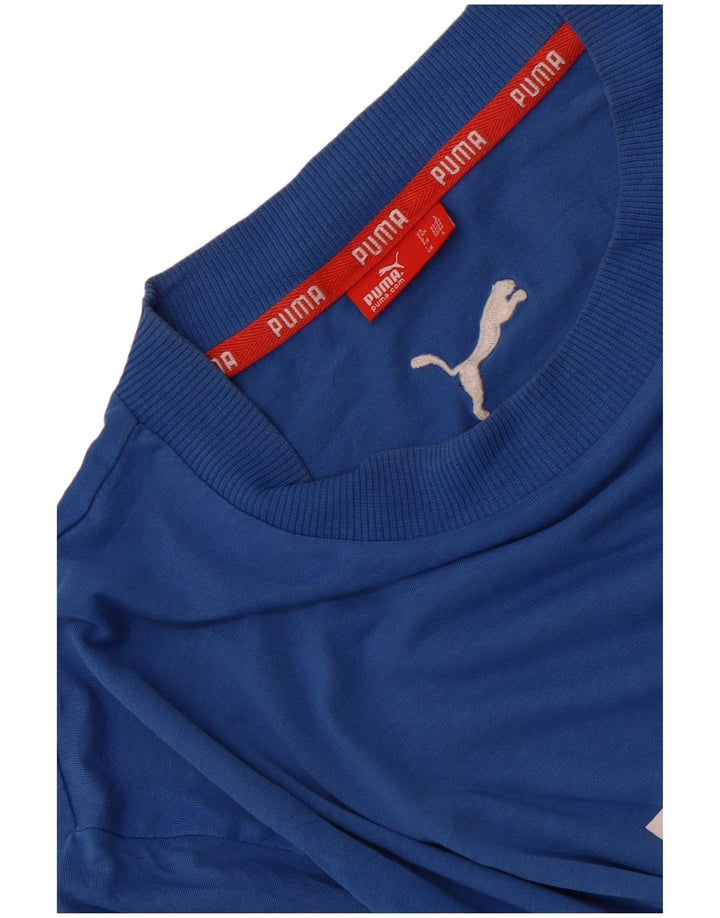Puma Mens Graphic T-Shirt Top Large Blue Cotton