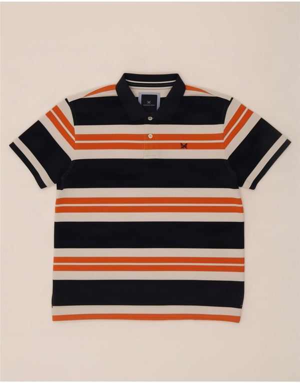 Crew Clothing Mens Polo Shirt 2XL Multicoloured Striped Cotton