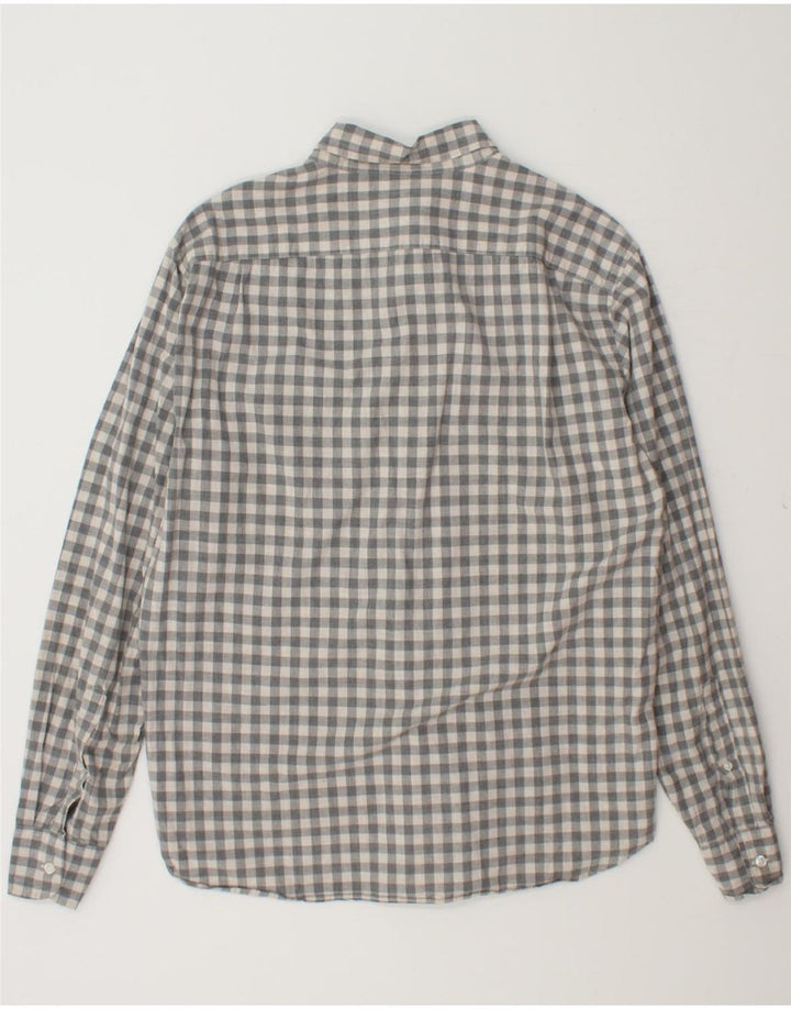 J. CREW Mens Slim Fit Shirt Large Grey Gingham Cotton Vintage J. Crew and Second-Hand J. Crew from Messina Hembry 