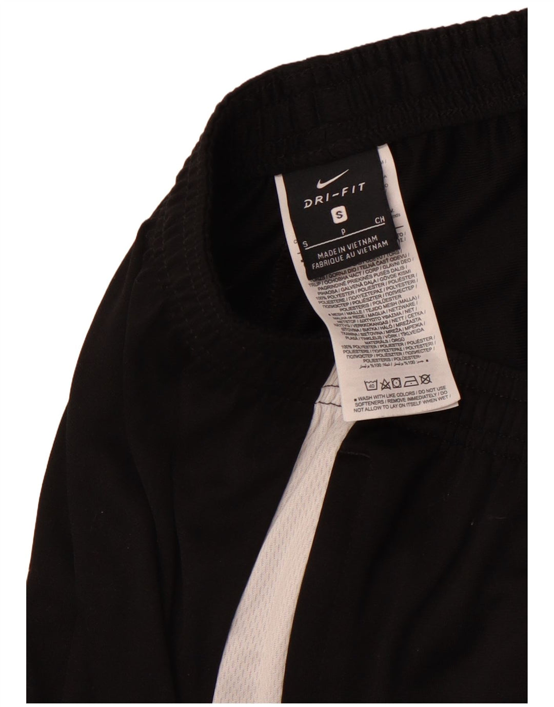 NIKE Mens Dri Fit Tracksuit Trousers Small Black Colourblock Polyester