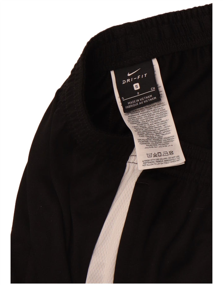 NIKE Mens Dri Fit Tracksuit Trousers Small Black Colourblock Polyester
