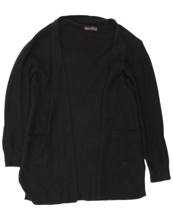 Marks & Spencer Womens Longline Cardigan Sweater UK 10 Small Black