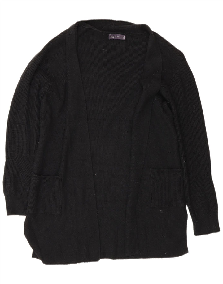 Marks & Spencer Womens Longline Cardigan Sweater UK 10 Small Black
