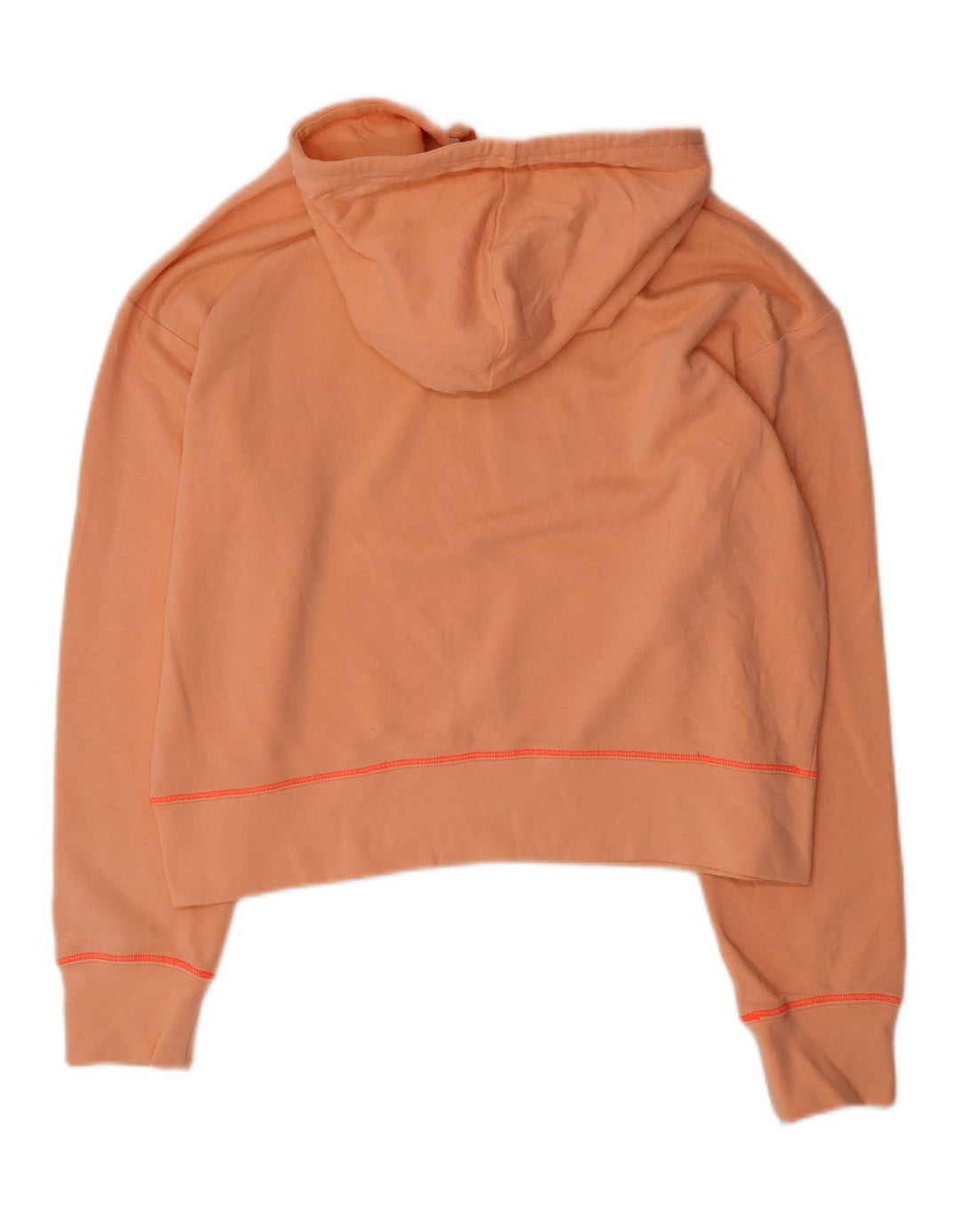 Champion Womens Crop Graphic Oversized Hoodie Jumper UK 16 Large Orange