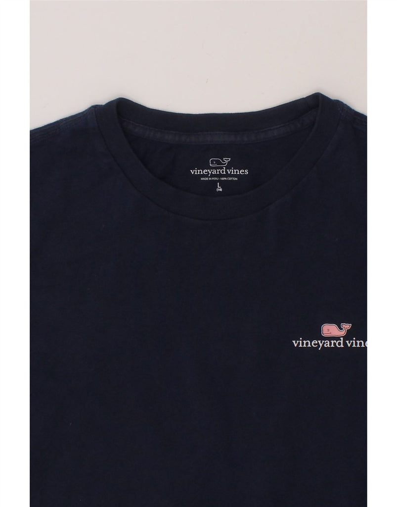 VINEYARD VINES Boys Graphic T-Shirt Top 15-16 Years Large  Navy Blue Vintage Vineyard Vines and Second-Hand Vineyard Vines from Messina Hembry 