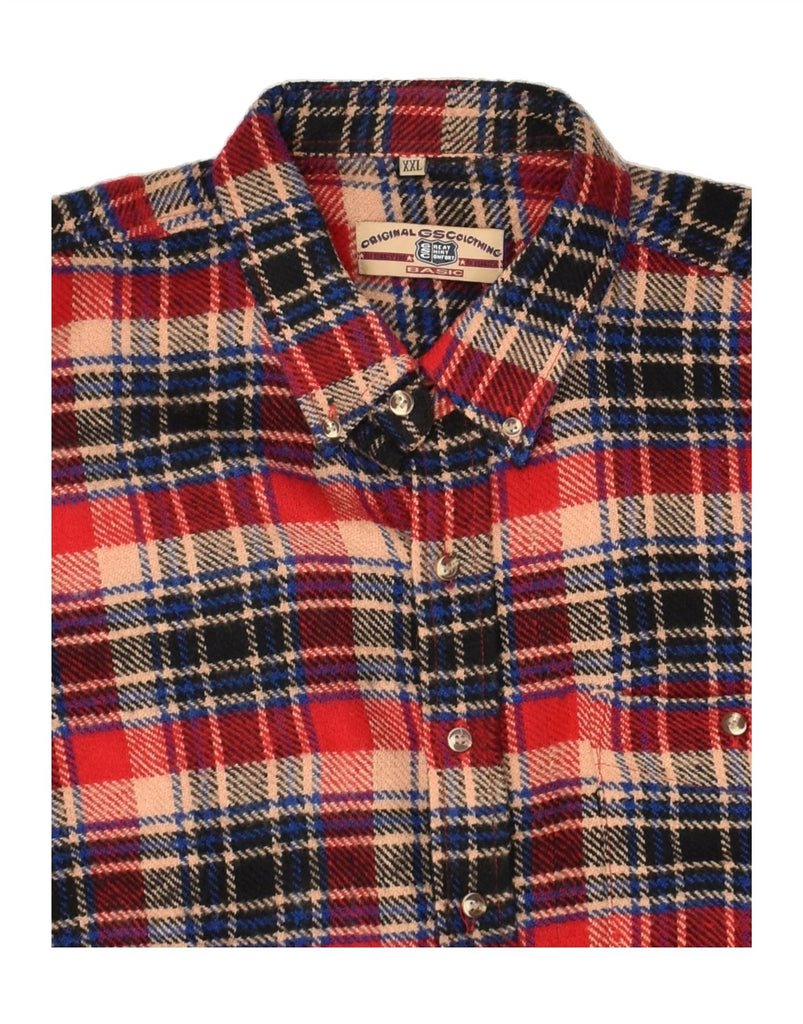 VINTAGE Mens Flannel Shirt 2XL Red Check Acrylic | Vintage Vintage | Thrift | Second-Hand Vintage | Used Clothing | Messina Hembry 