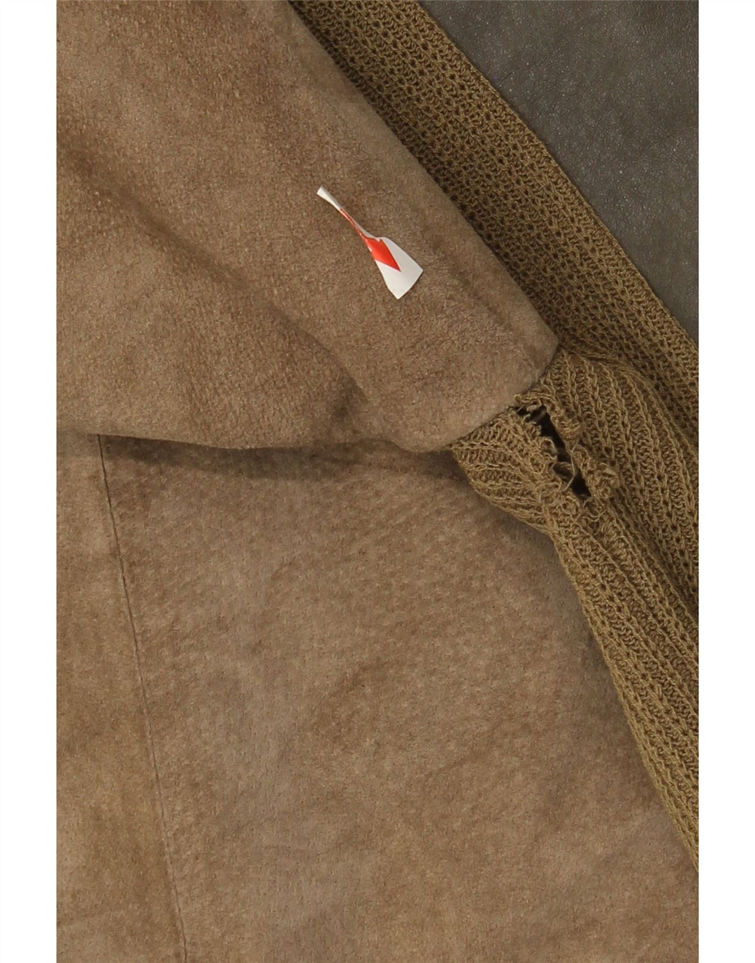 Vintage Mens Suede Bomber Jacket UK 38 Medium Khaki Colourblock Leather