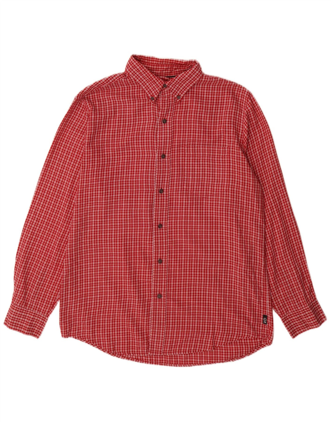 Chaps Mens Flannel Shirt Medium Red Check Cotton