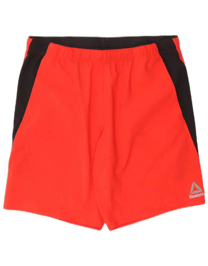 REEBOK Mens Sport Shorts Large  Red Colourblock Polyester