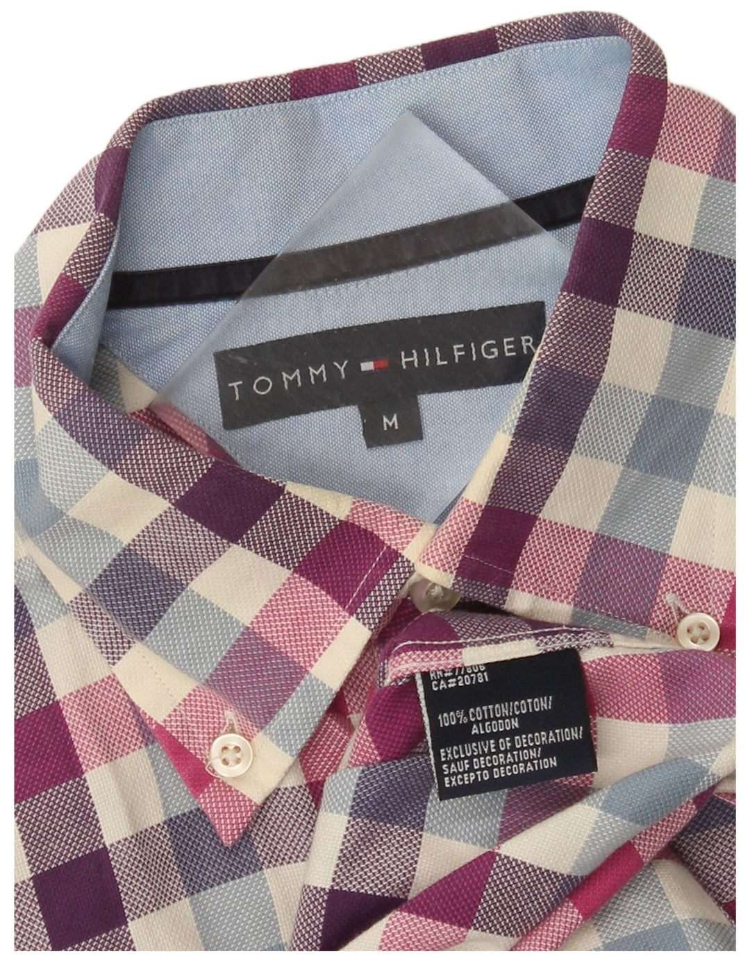 Tommy Hilfiger Mens Shirt Medium Multicoloured Check Cotton