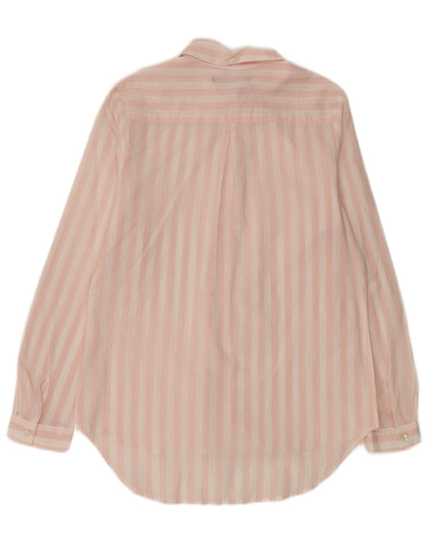 Marks & Spencer Womens Shirt UK 14 Medium Pink Pinstripe