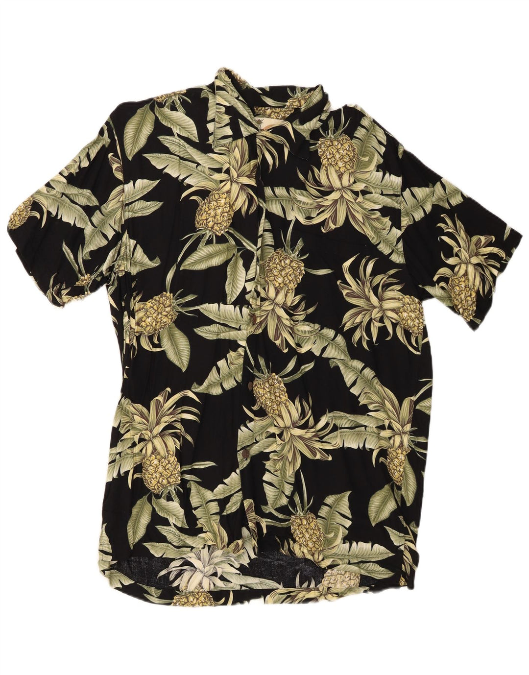 Karmakula Mens Abstract Pattern Short Sleeve Shirt Medium Black Viscose