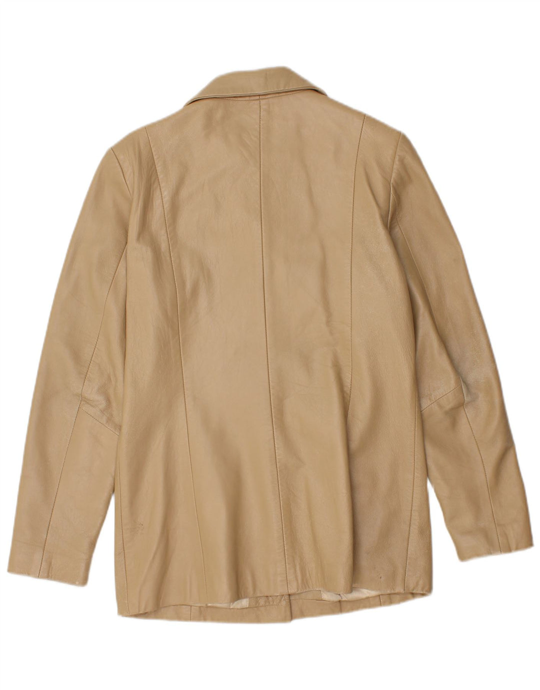 LIVE TREE Womens Leather Jacket UK 12 Medium  Beige Leather