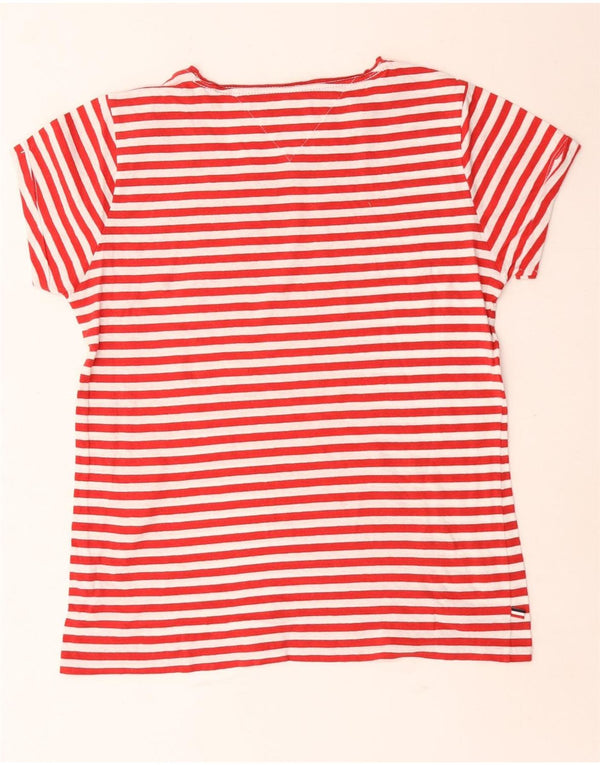 Tommy Hilfiger Womens T-Shirt Top UK 14 Medium Red Striped
