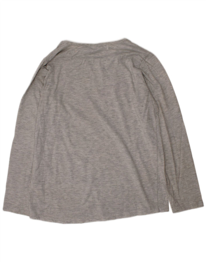 Puma Girls Graphic Top Long Sleeve 10-11 Years Medium Grey Cotton