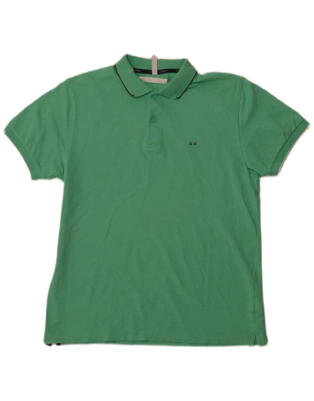 SUNDEK Mens Polo Shirt Large Green Cotton