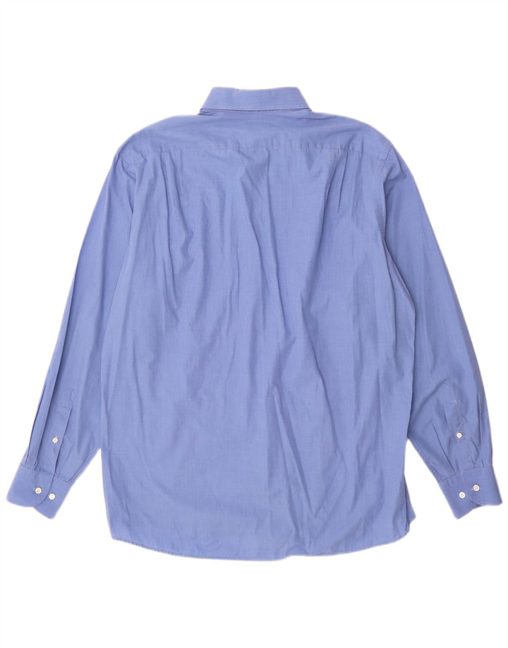 Hugo Boss Mens Shirt Size 16 1/2 42 Large Blue Cotton