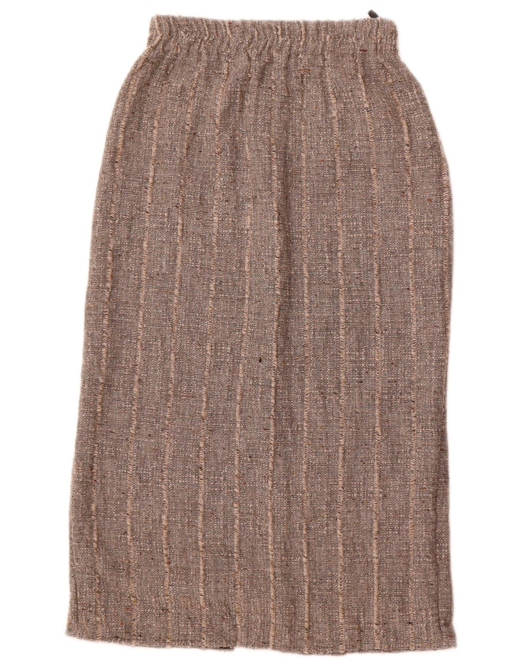 Vintage Womens Midi Skirt  W26 Small Grey Striped Polyacrylic