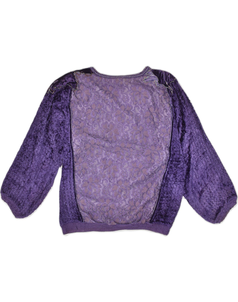 VINTAGE Womens Crew Neck Jumper Sweater UK 12 Medium Purple | Vintage Vintage | Thrift | Second-Hand Vintage | Used Clothing | Messina Hembry 