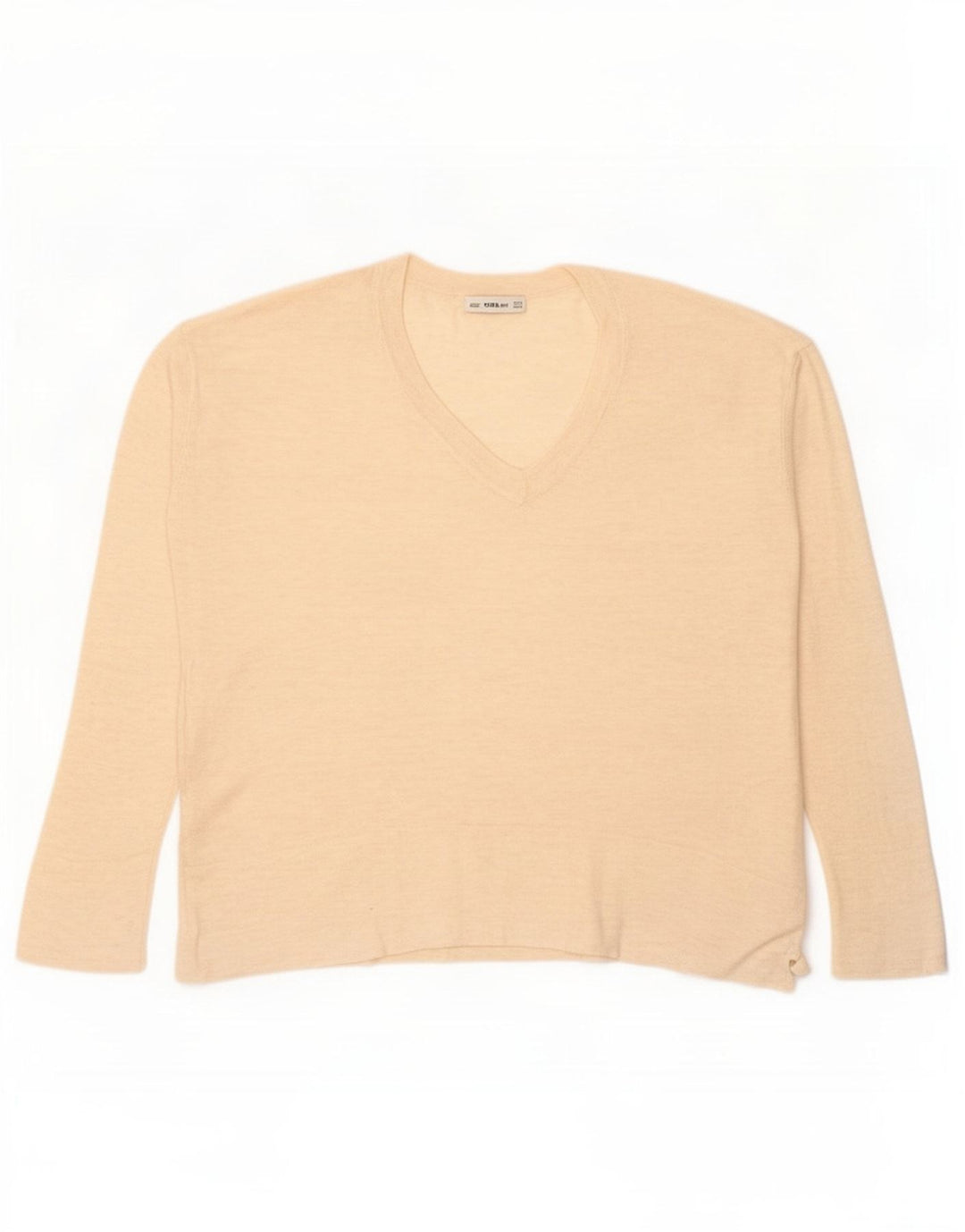 Zara Womens Oversized Top Long Sleeve UK 14 Medium Beige Flecked